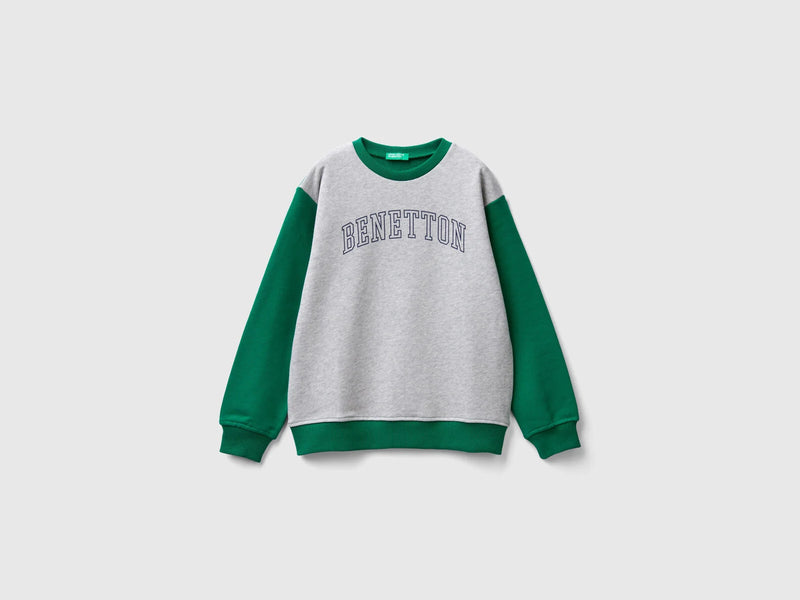 Boys Logo Round Neck Sweater - Grey