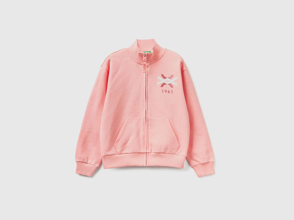 Girls 1965 Logo Zip Top - Pink