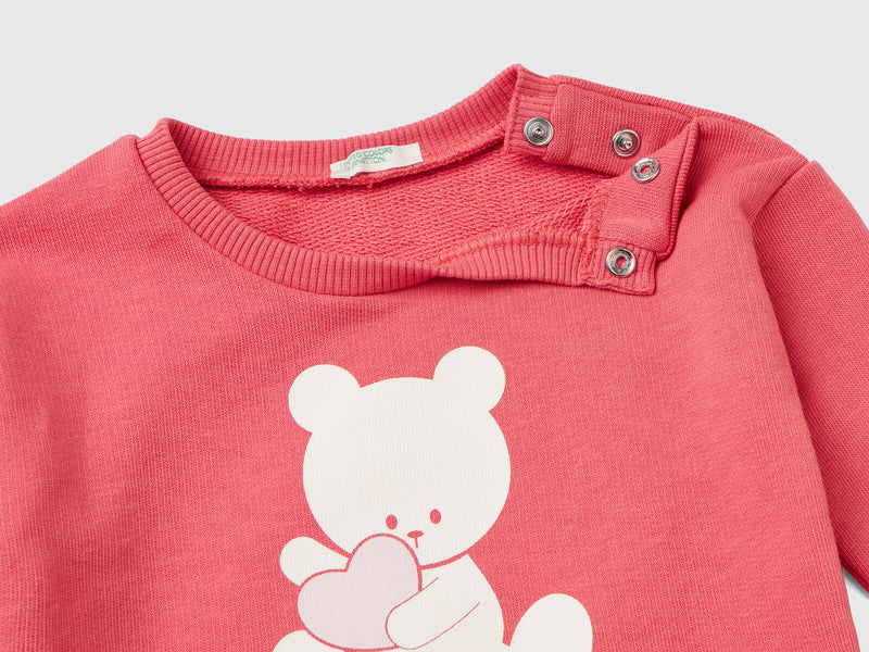 Girls Logo Round Neck Sweater - Pink