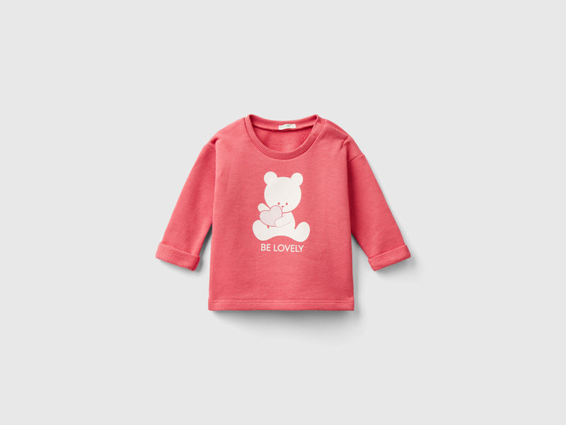 Girls Logo Round Neck Sweater - Pink