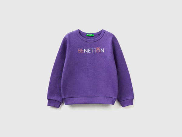 Girls BE Logo Round Neck Sweater - Purple