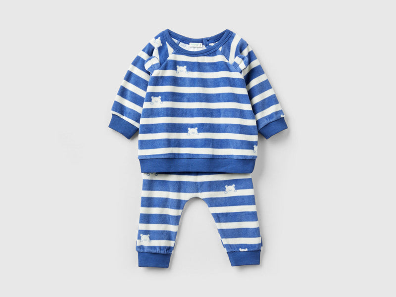 Be Stripes Fleece Tracksuit - Blue