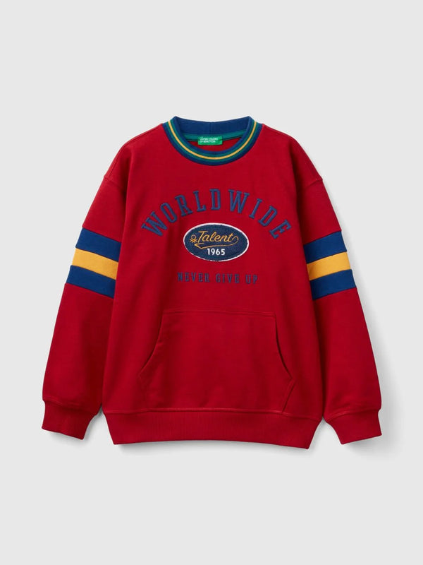 Boys Worldwide Round Neck Sweatshirt - Red