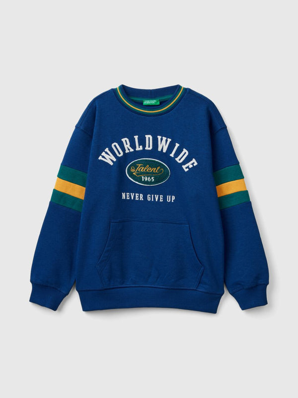 Boys Worldwide Round Neck Sweatshirt - Blue