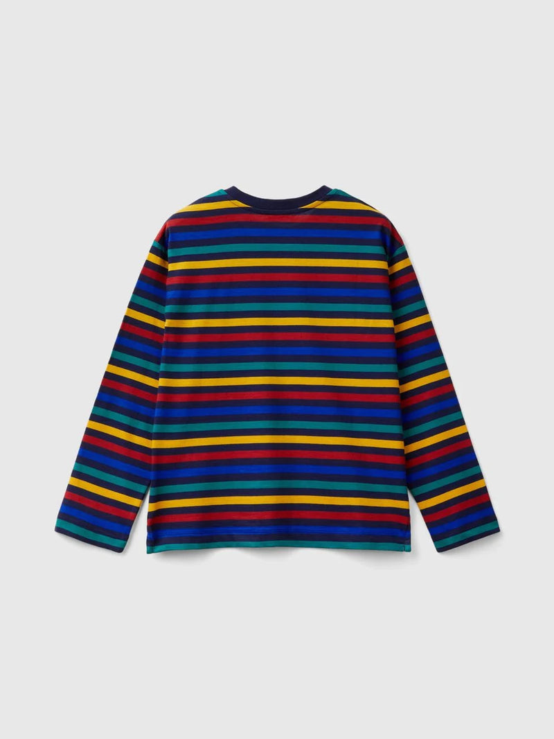 Striped Long Sleeve T-Shirt - Yellow/red/blue