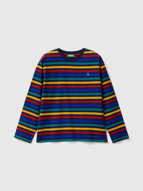 Striped Long Sleeve T-Shirt - Yellow/red/blue