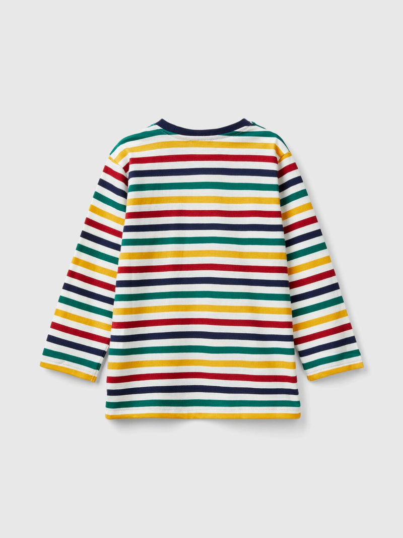 Striped Long Sleeve T-Shirt - Yellow/red/navy