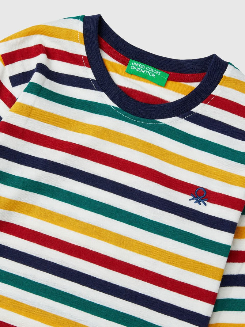 Striped Long Sleeve T-Shirt - Yellow/red/navy