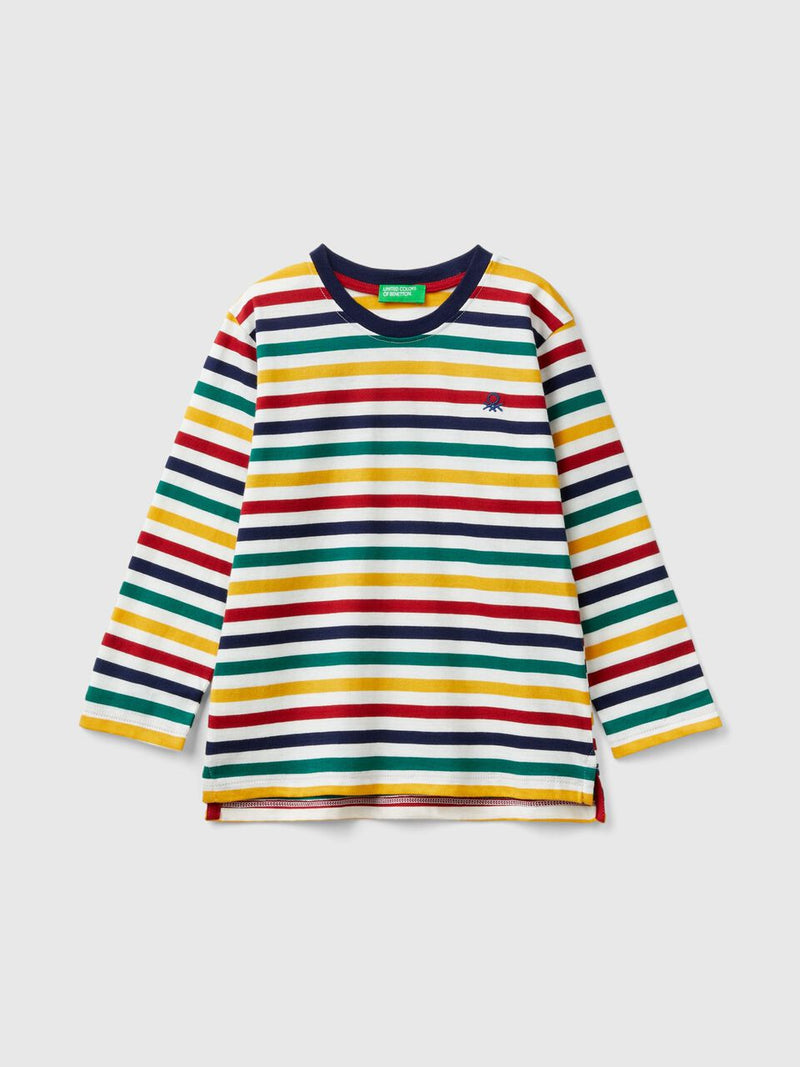 Striped Long Sleeve T-Shirt - Yellow/red/navy