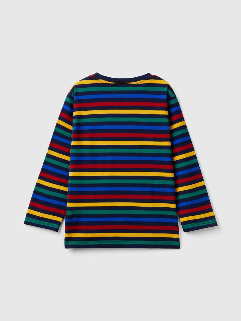 Striped Long Sleeve T-Shirt - Yellow/red/blue