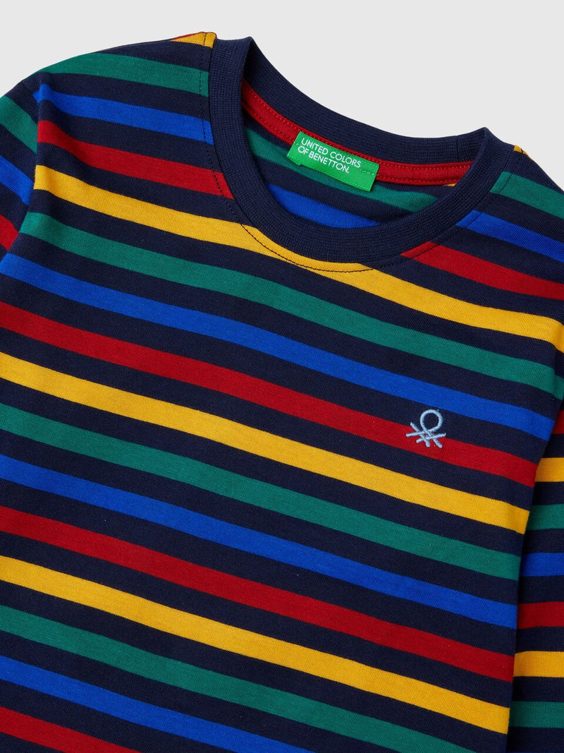 Striped Long Sleeve T-Shirt - Yellow/red/blue