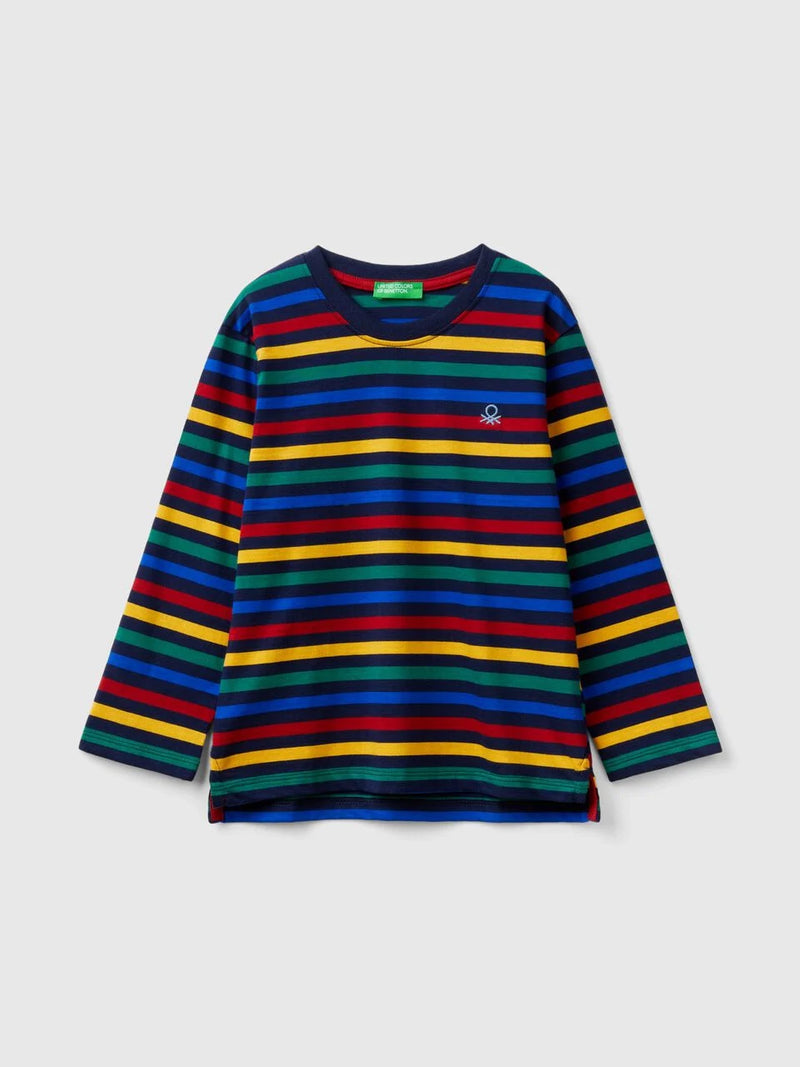 Striped Long Sleeve T-Shirt - Yellow/red/blue