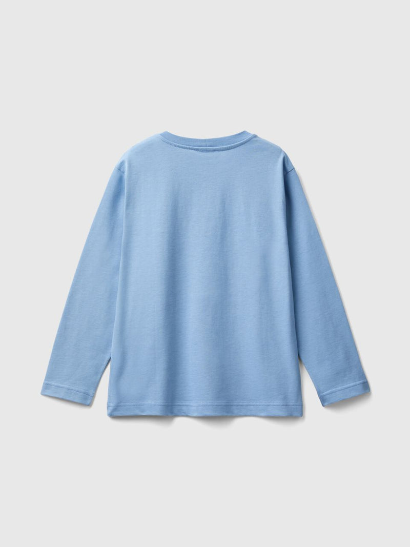 Front Logo Long Sleeve T-Shirt - Light Blue