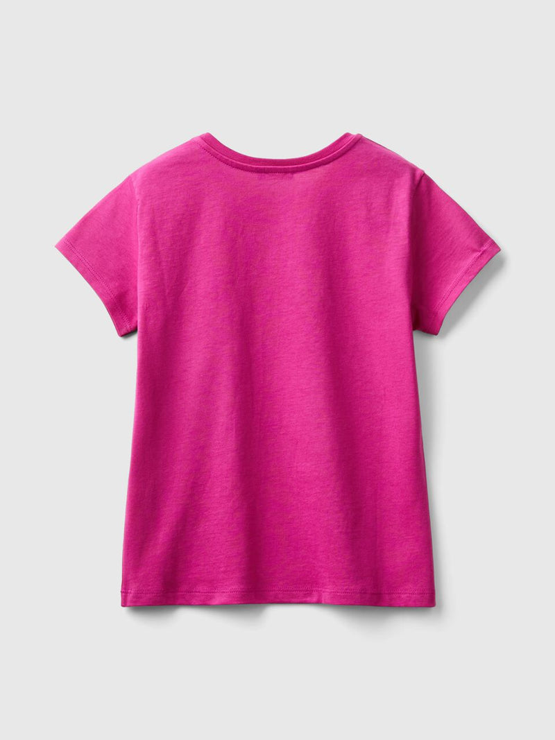 Glitter Logo T-Shirt - Fuchsia