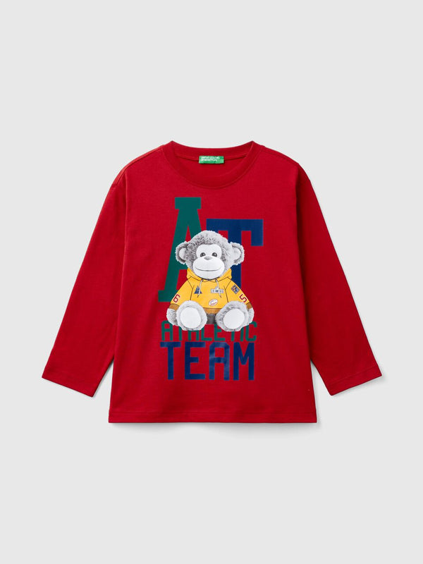 Boys Monkey Long Sleeve T-Shirt - Red