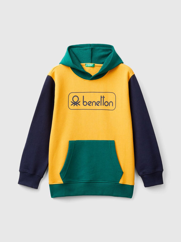 Kangaroo Pocket Logo Hoodie - Gold/green