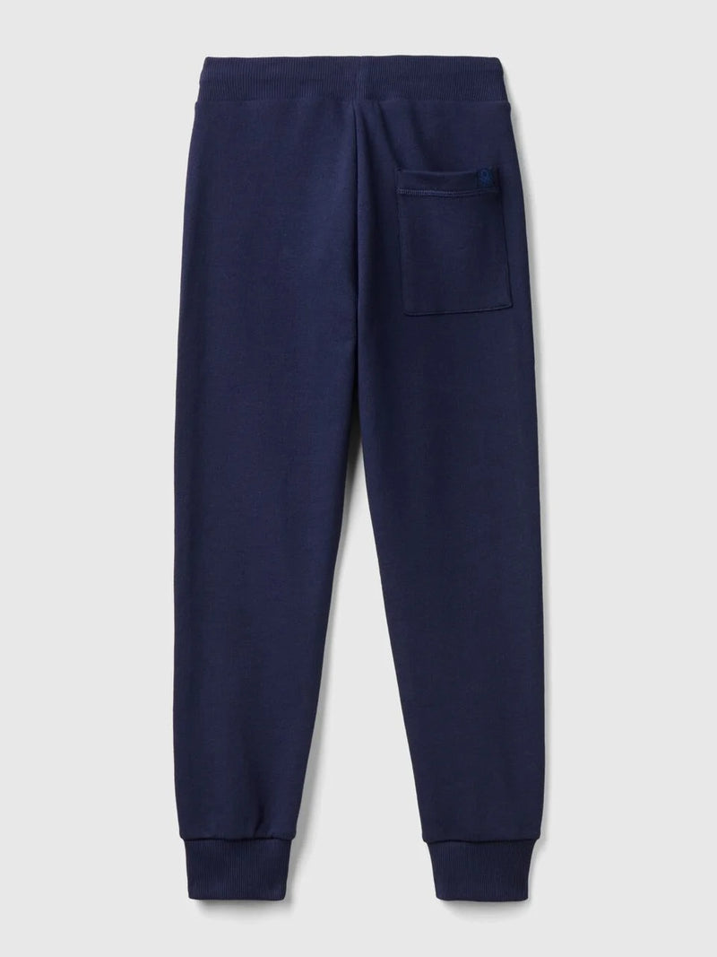 Drawstring Cuffed Joggers - Navy