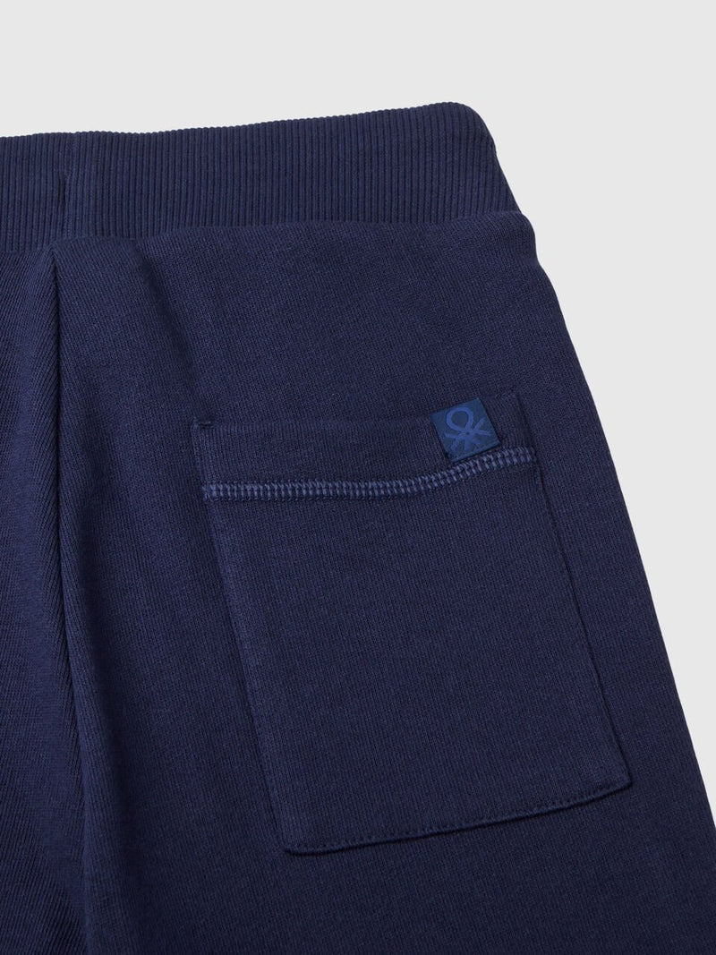 Drawstring Cuffed Joggers - Navy