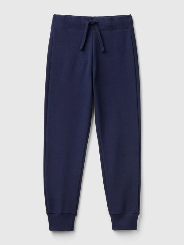 Drawstring Cuffed Joggers - Navy