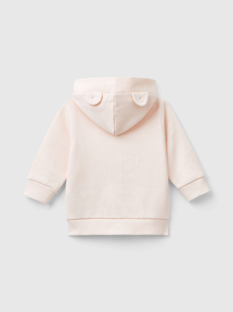 Plain Zipped Hoodie - Soft Pink