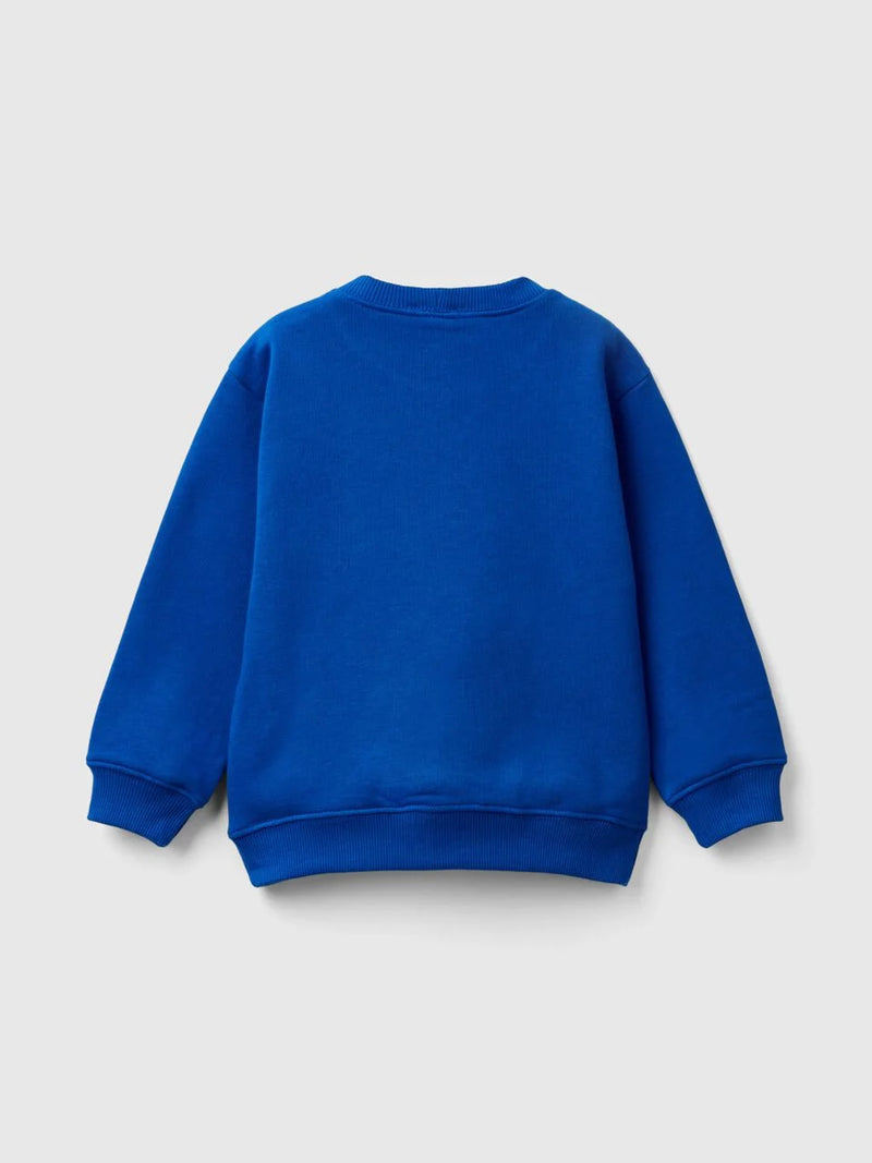 Front Logo Round Neck Sweatshirt - Royal