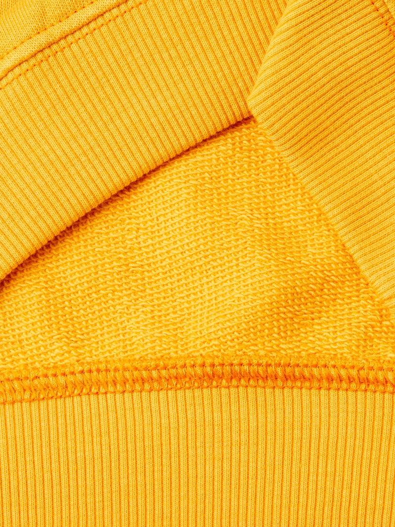 Front Logo Round Neck Sweatshirt - Mustard