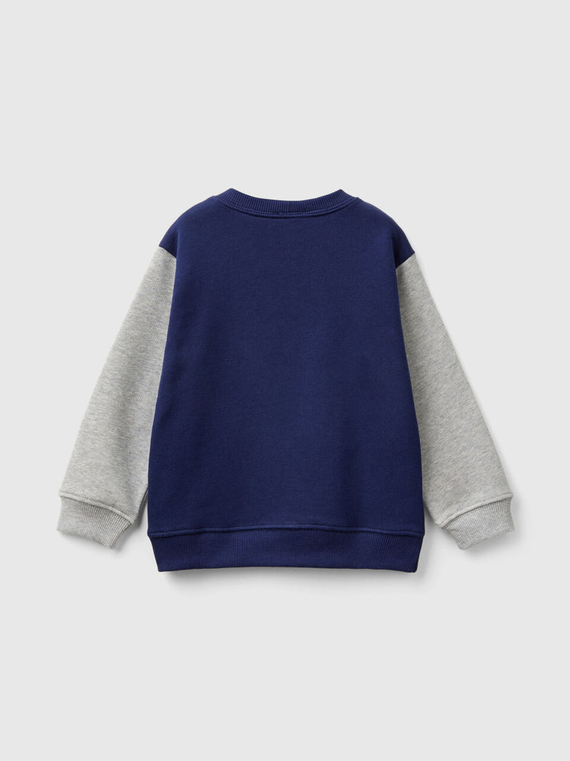 Front Logo Round Neck Sweatshirt - Blue/navy