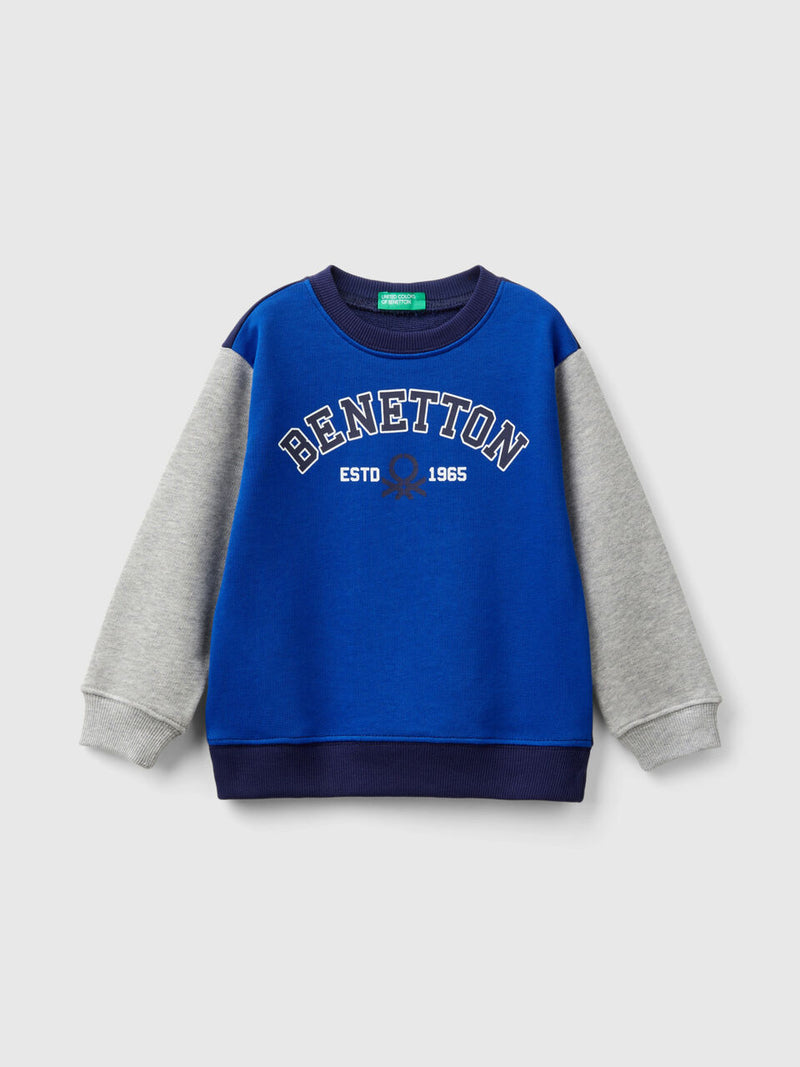 Front Logo Round Neck Sweatshirt - Blue/navy