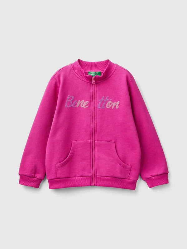 Front Logo Zipped Hoodie - Fuchsia