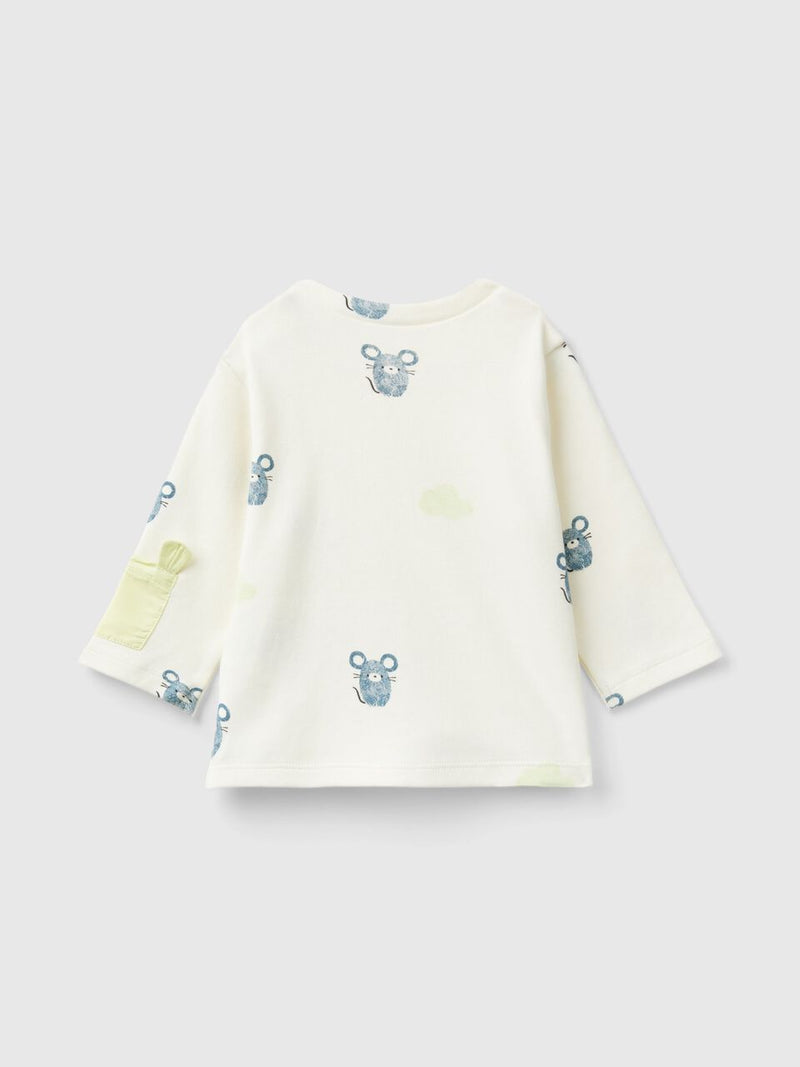 Mouse Print T-Shirt - Creamy White