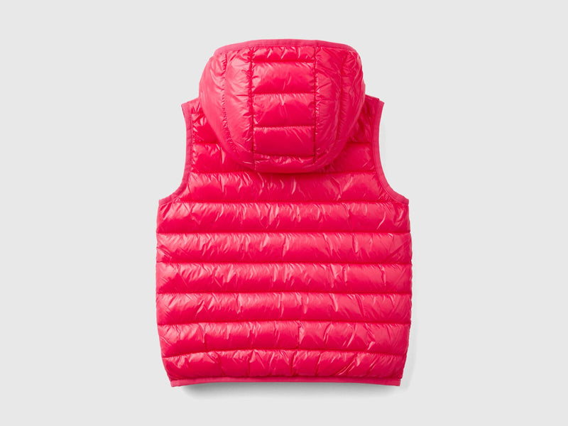 Girls Hooded Gilet - Raspberry