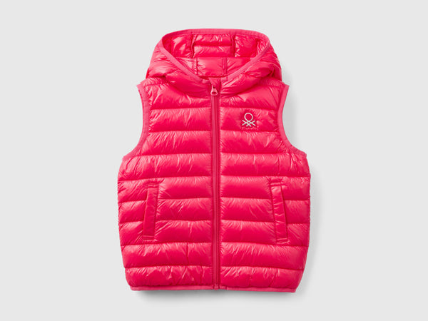 Girls Hooded Gilet - Raspberry