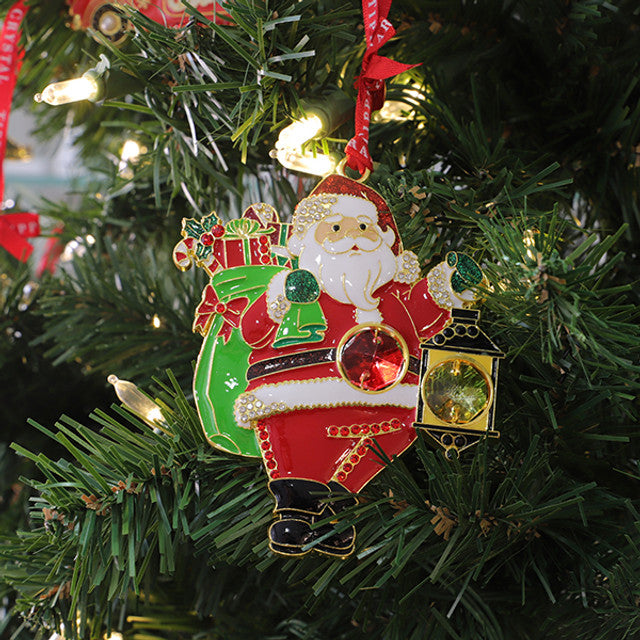 Gem Santa & Lantern Christmas Decoration