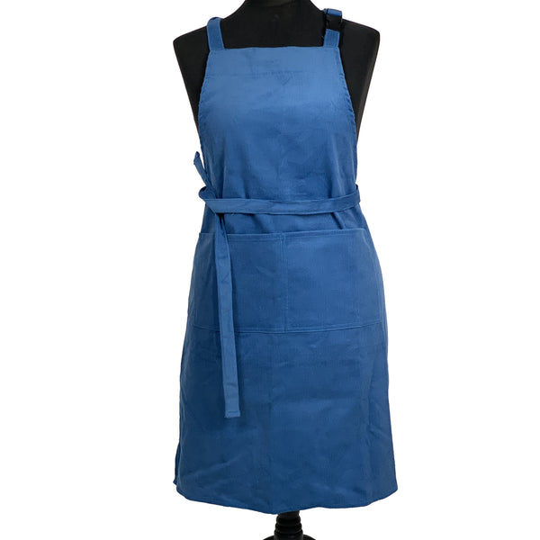 Cotton Corduroy Apron Blue