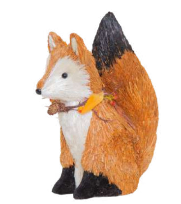 Sitting Fox With Floral Bow