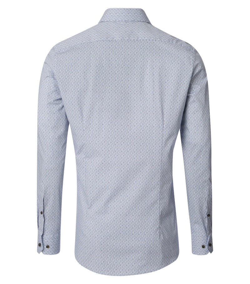 Long Sleeve Body Fit Shirt - Blue