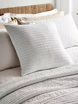 Quilted Lines Filled Cushion 55x55cm - White