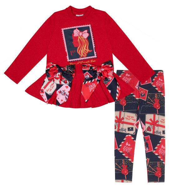 Reese Stamp Legging Set - Red