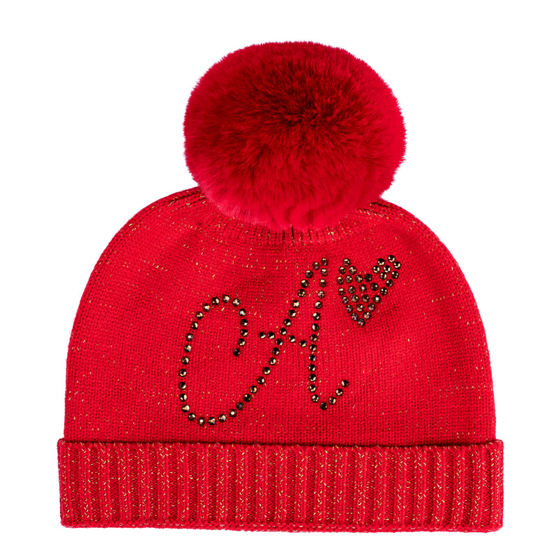 Rani Knitted Pom Pom Hat - Red