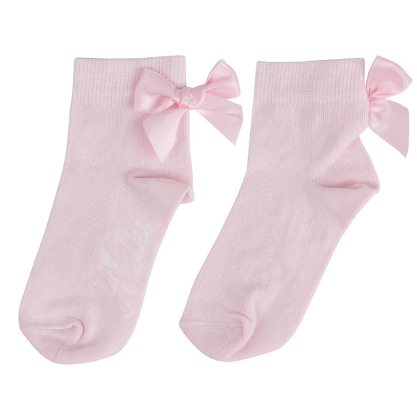 Sutton Bow Ankle Socks - Baby Pink