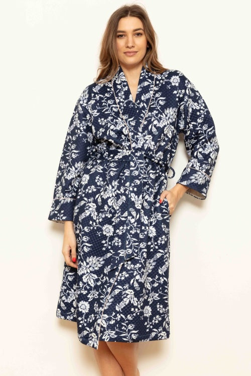 Quilted Grace Robe - Midnight