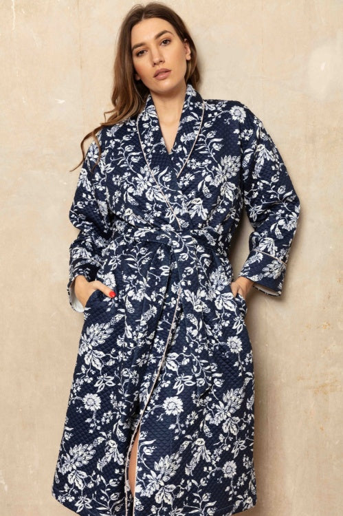 Quilted Grace Robe - Midnight