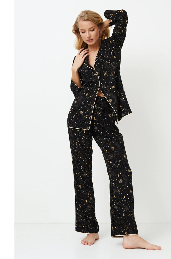 Alexandra Long Pyjama - Black