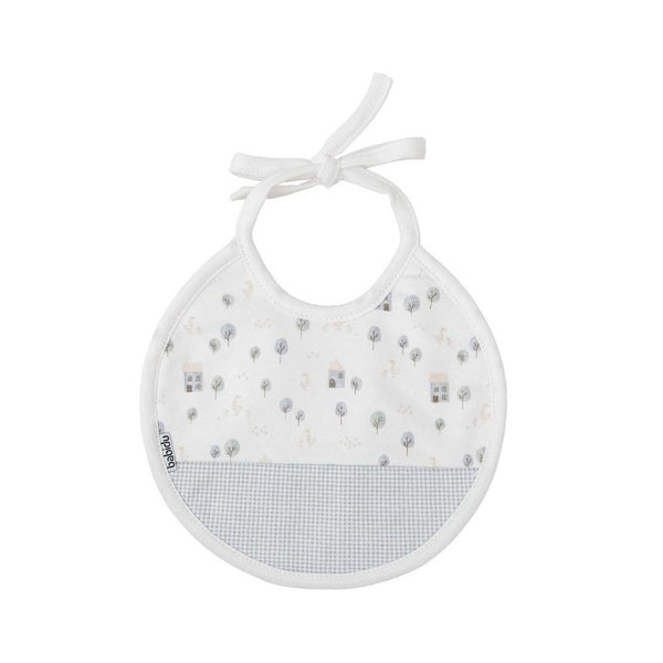 Unisex Cotton Knitted Bib - Mist Blue