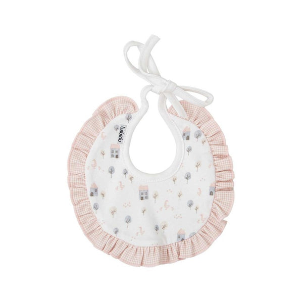 Cotton Unisex Round Bib - Dusty Rose