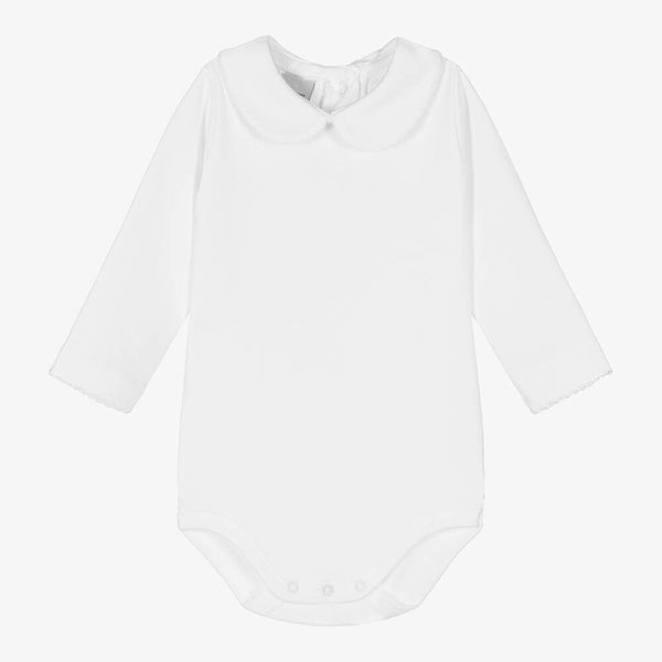 Pique Collar Bodysuit - White