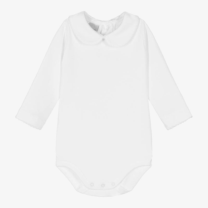 Pique Collar Bodysuit - White