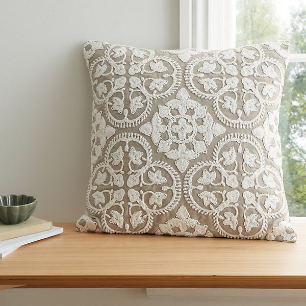 Tuscany Trellis Filled Cushion - Grey