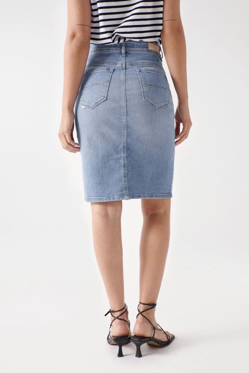 Faith Push In Denim Skirt 126687 - Blue