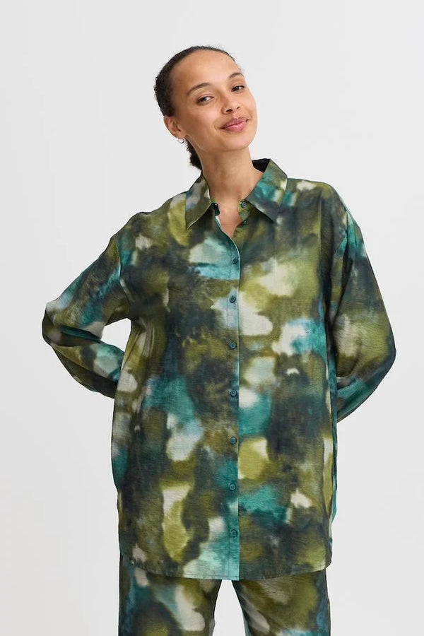 Ibine Print Shirt - Birch Blur